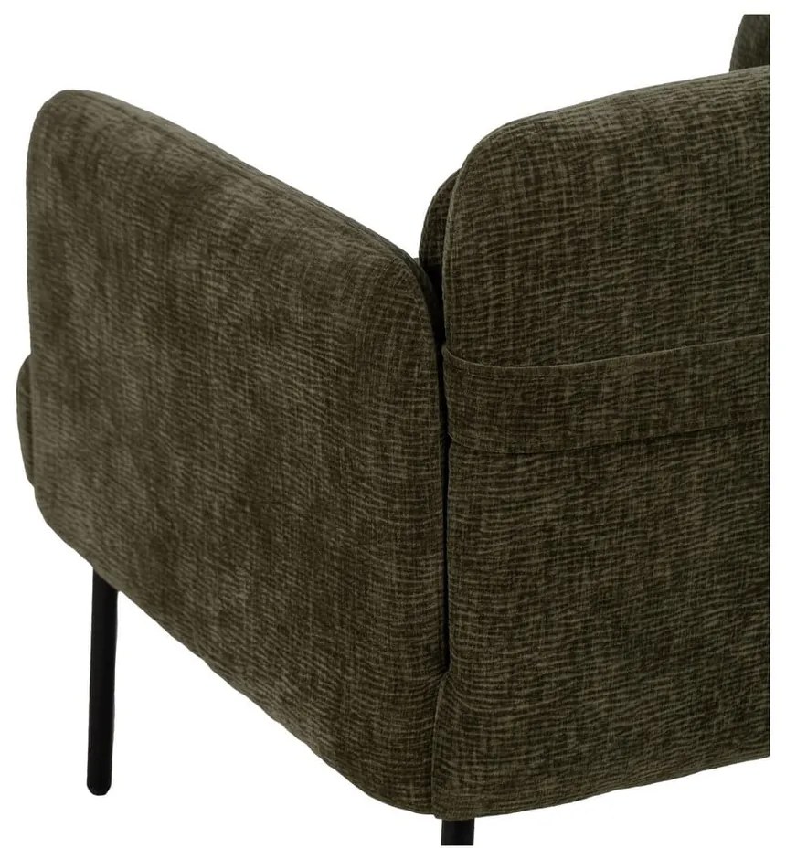 Зелено шенилово кресло Bind – Ixia