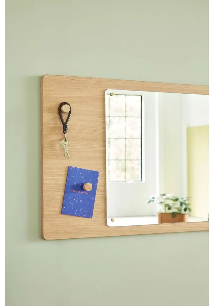 Стенно огледало с дървена рамка 80x50 cm Split - Hübsch