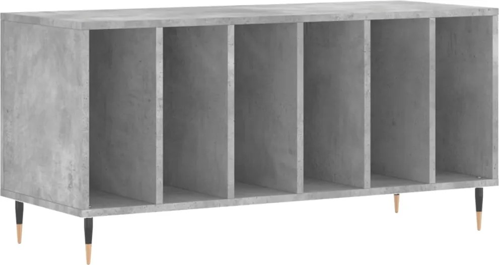 831744 vidaXL Шкаф за винилови плочи бетонно сив 100x38x48 см инженерно дърво