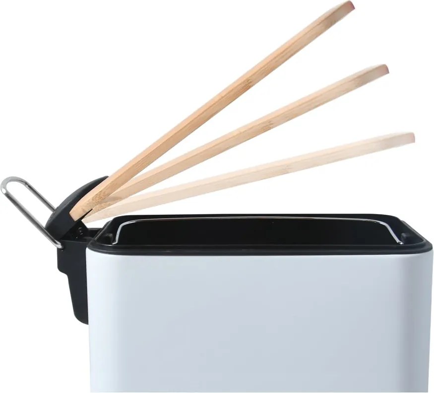 Бяло стоманено кошче за боклук с педал 5 l Erik – Spirella