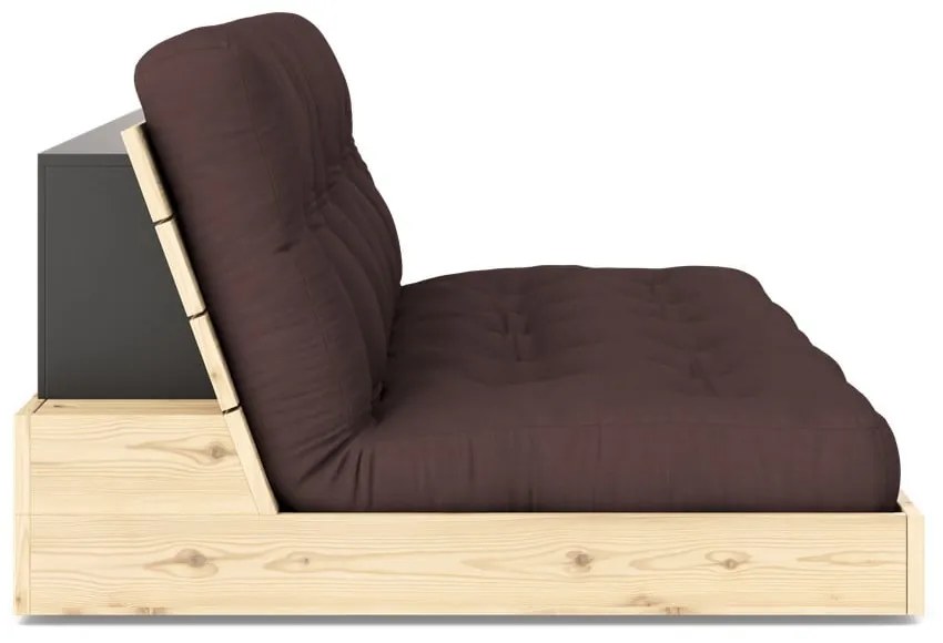 Тъмнокафяв разтегателен диван 196 cm Base – Karup Design
