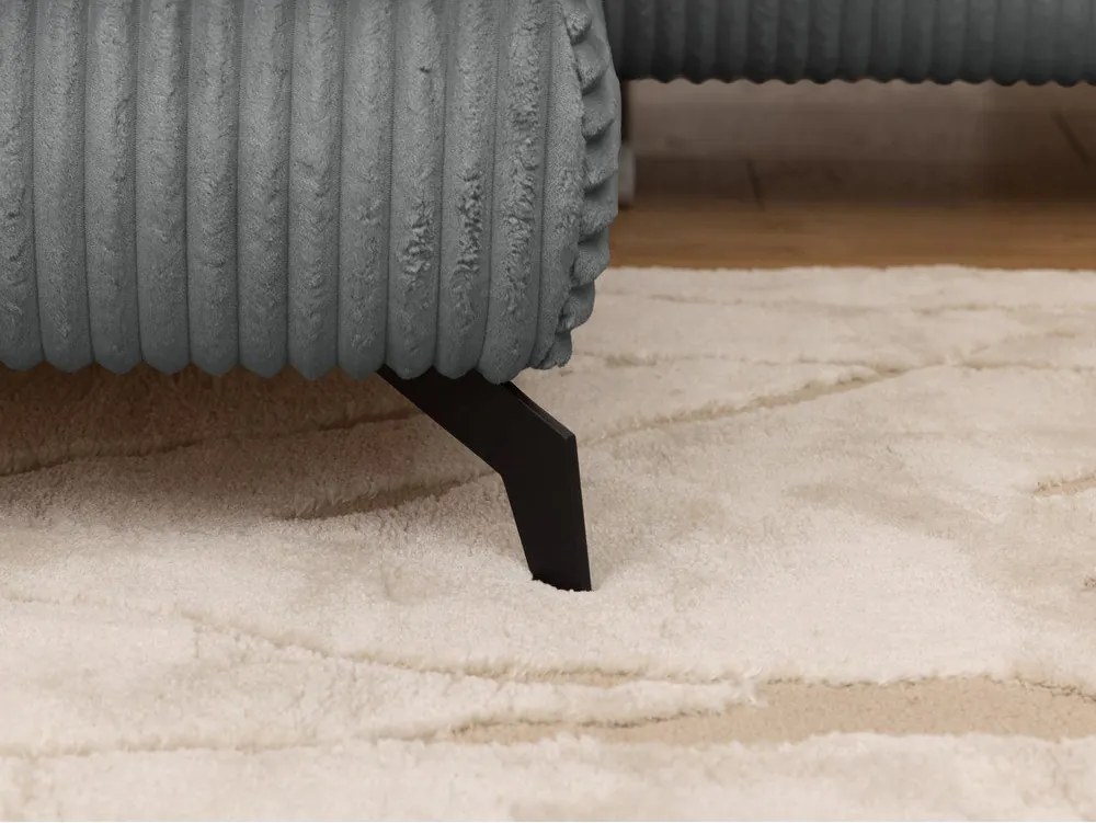 Сив ъглов диван от рипсено кадифе (ляв ъгъл L форма) Marbeya – Ropez