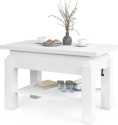 БРАВО Бял - РАЗТЕГАТЕЛНА ХОЛНА МАСА С ПОВДИГАЩ МЕХАНИЗЪМ И С РАФТ