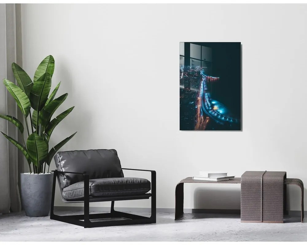 Картина върху стъкло 50x70 cm Night Way - Wallity