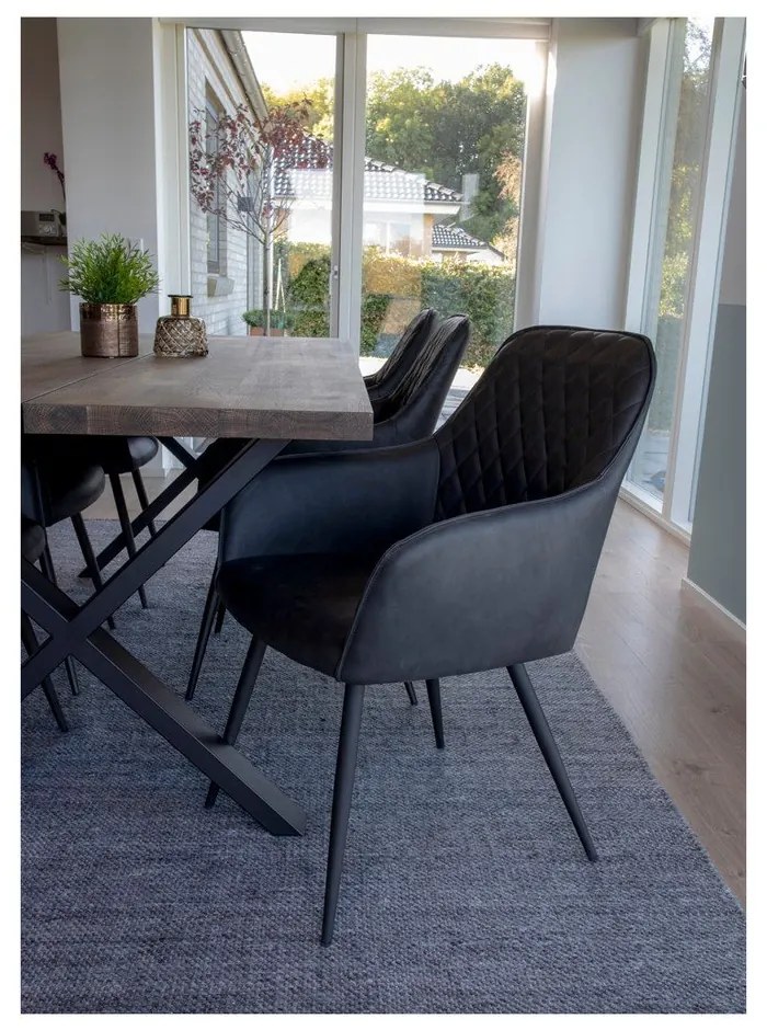 Тъмносиви тапицирани трапезни столове в комплект с подлакътници 2 бр. Harbo – House Nordic