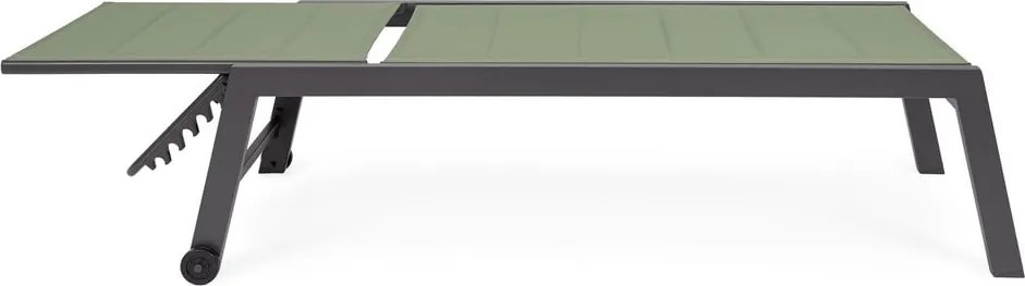 Зелен градински шезлонг метален Hilde – Bizzotto