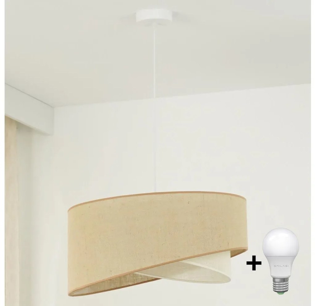 Brilagi - LED Пендел LYRA 1xE27/15W/230V бежов/кремав