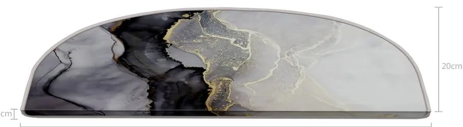 Черно-бели стъпала за стълби в комплект от 16 брояя 20x65 cm Golden Marble - Vitaus