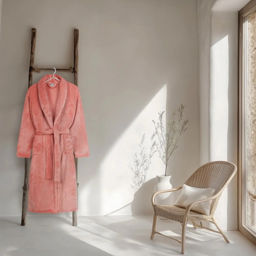 Розова хавлия от микроплюш XL/XXL Polyvelvet – Good Morning