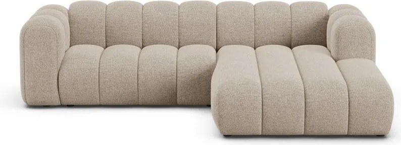 Бежов шенилов ъглов диван (десен ъгъл) Lupine – Micadoni