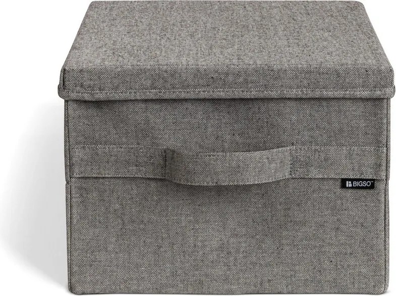Сива текстилна кутия за съхранение с капак 31x41x22 cm Soft Storage Medium – Bigso