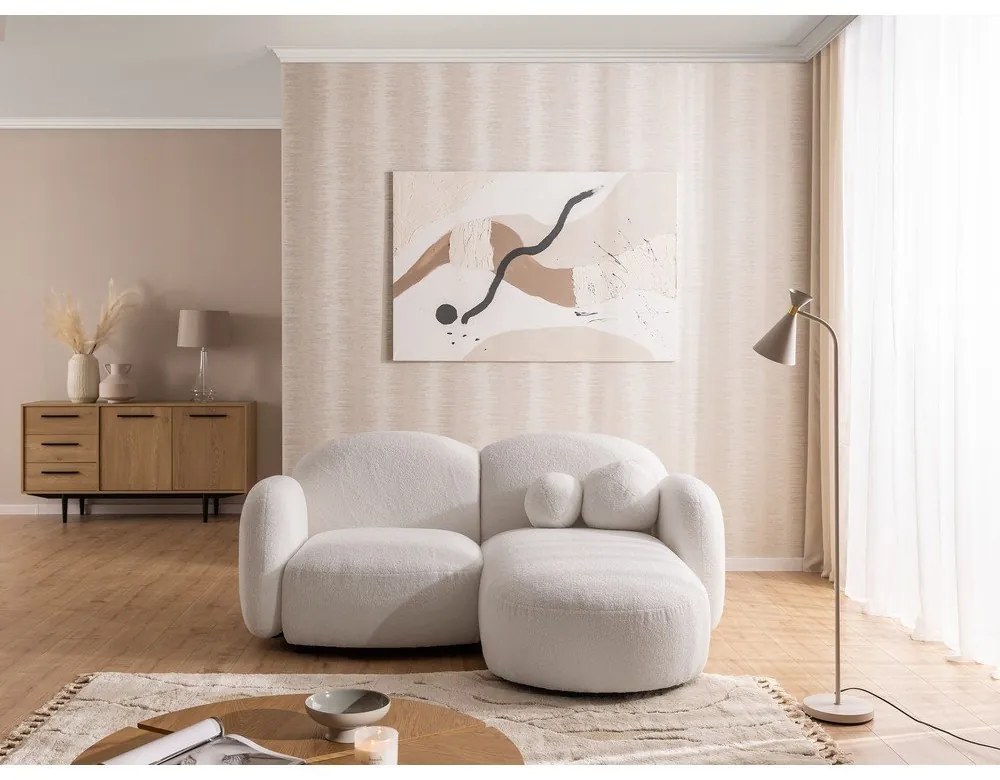 Кремав ъглов диван от букле (десен ъгъл) Orbit – Ropez