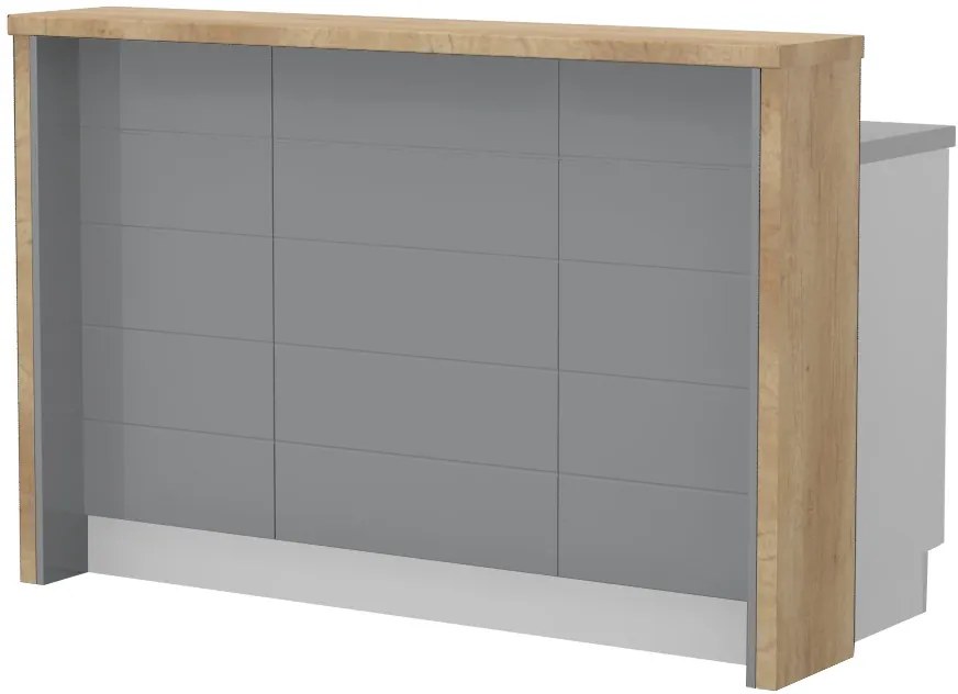 Островна кухненска пейка Hudson-Length: 150 cm.-Gray-Nebraska Oak