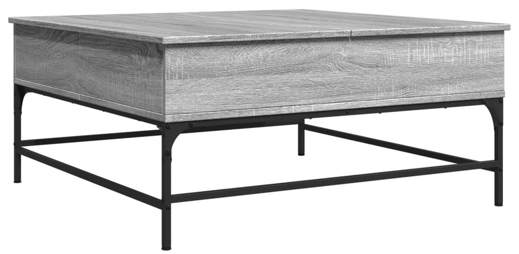 3217067 vidaXL Кафе маса, сив сонома, 95x95x45 см, инженерно дърво и метал