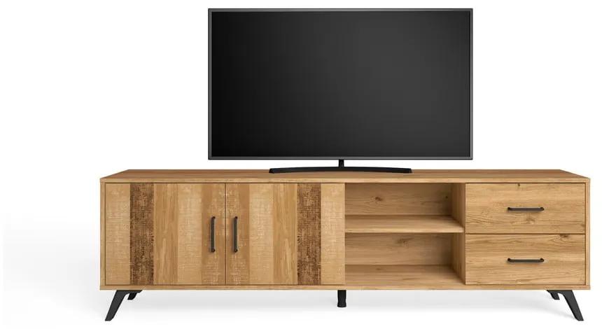 Масичка за телевизор с дъбов декор в естествен цвят 181x53 cm Nordic - Marckeric