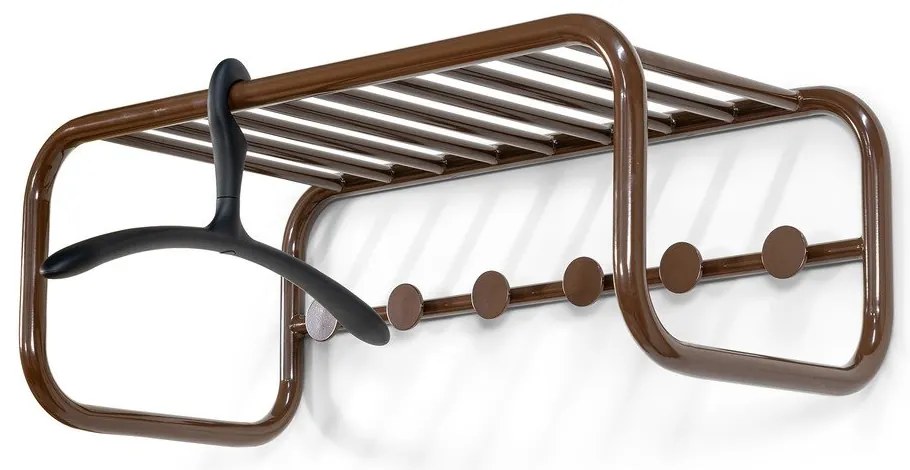 Тъмнокафява метална стенна закачалка с рафт 72 cm Retro – Spinder Design