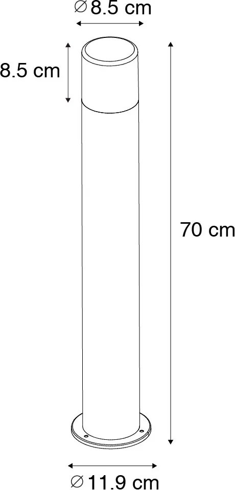 Стояща външна лампа бяла с опал абажур 70см - Odense