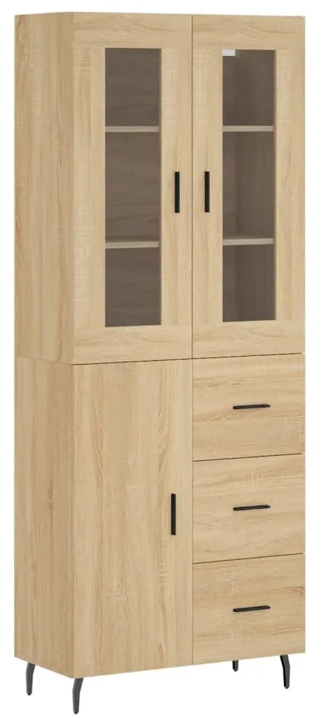 3198484 vidaXL Висок шкаф, дъб сонома, 69,5x34x180 см, инженерно дърво