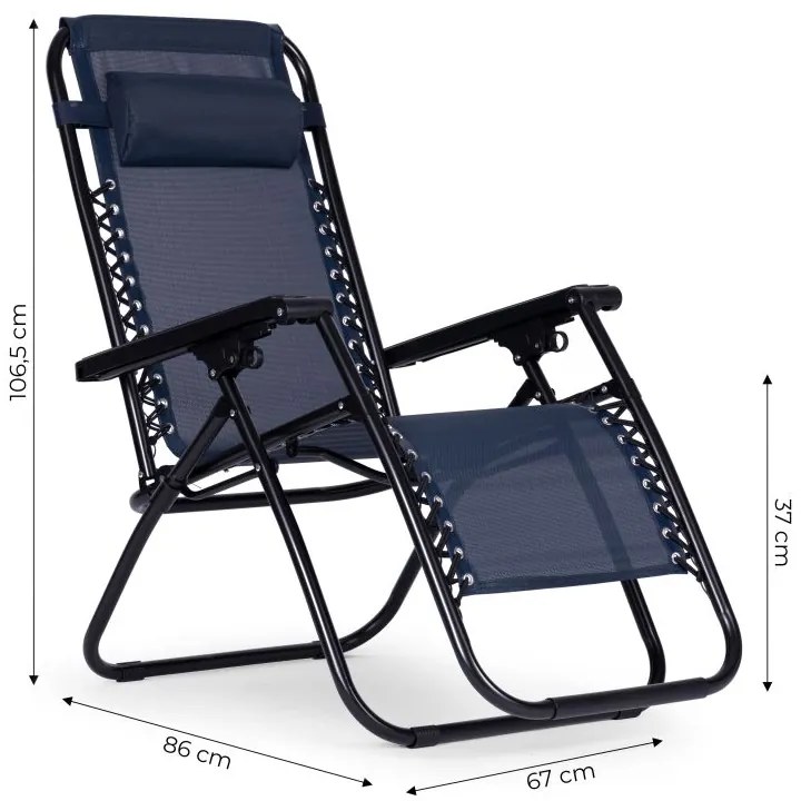 Шезлонг тъмно синьо