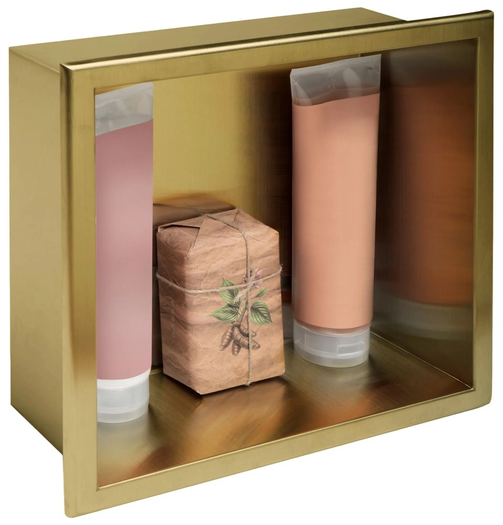 bathroom shelf 30x30 gold brush