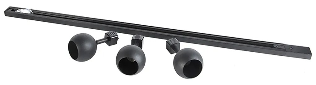 Интелигентна модерна релсова осветителна система черна 1-фазна вкл. 3 Wifi GU10 - Iconic Gissi