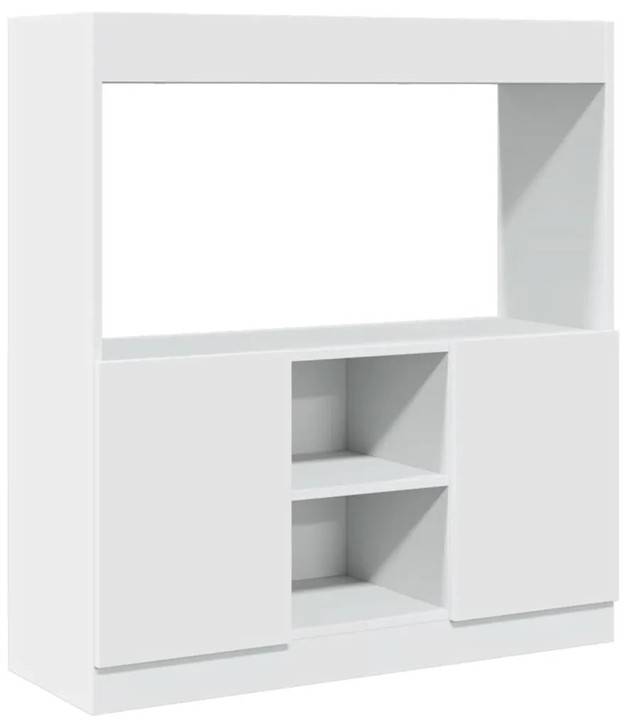 855124 vidaXL Висок шкаф, бял, 92x33x100 см, инженерно дърво