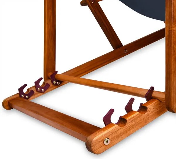 Сгъваем регулируем градински шезлонг от акациева дървесина Бежово