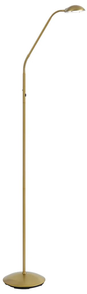 Модерна подова лампа месинг с LED 3-степенно димиране акумулаторна - Waldorf