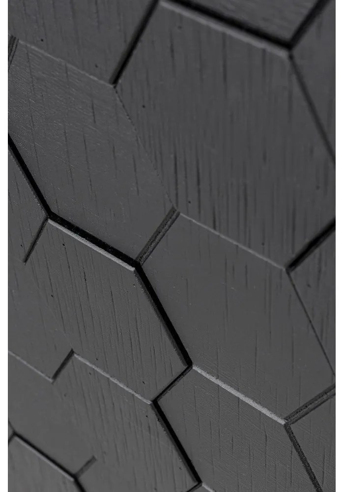 Черен нисък скрин от масивен бор 135x90 cm Linc – White Label