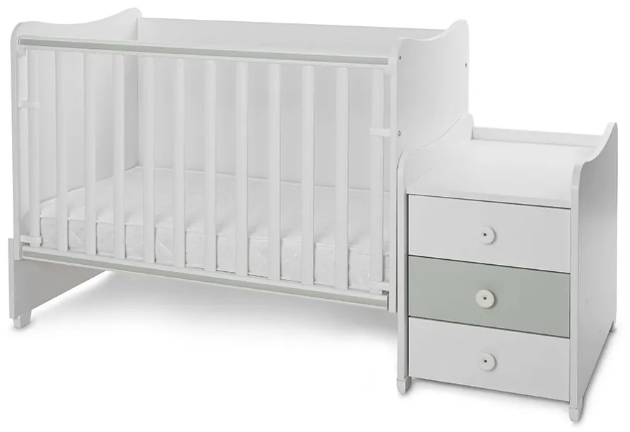 LORELLI Classic Трансформиращо се легло-люлка 70/160 см. MAXI PLUS БЯЛО/MILKY GREEN