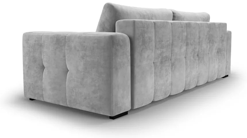 Светлосиво кадифено канапе Luca - Milo Casa