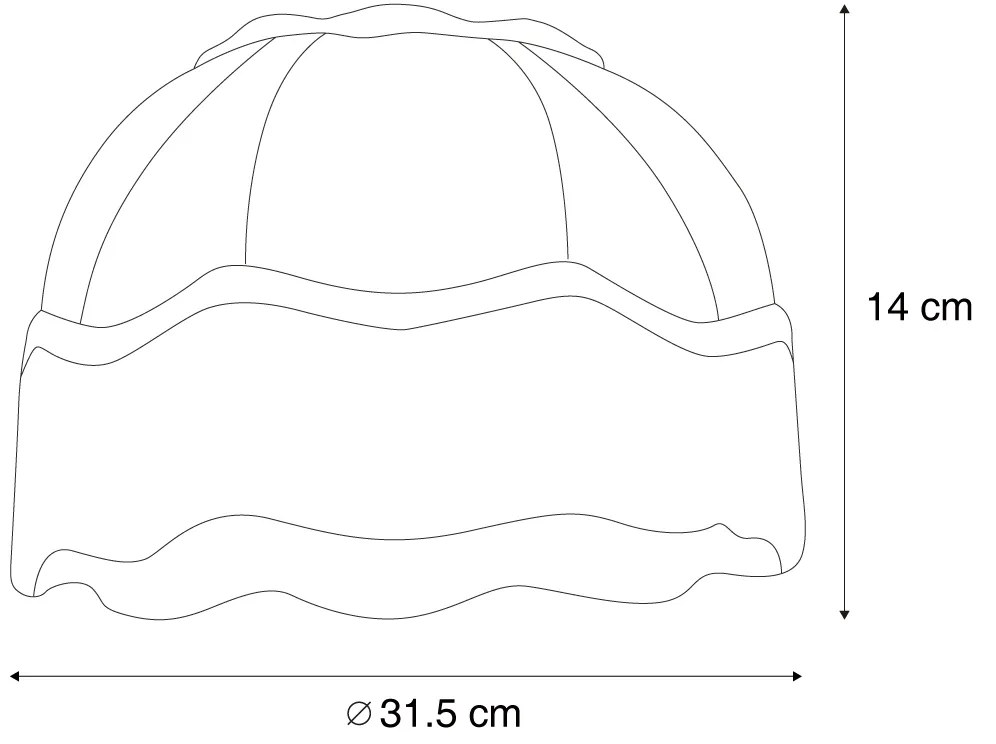 Текстилен абажур бежов с бял интериор 31.5/15/14 - Heritage