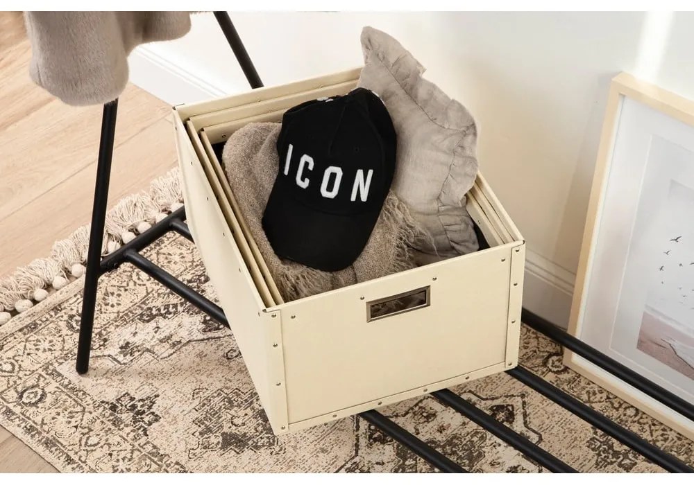 Бежови картонени кутии за съхранение в комплект от 3 броя Ture - Bigso Box of Sweden