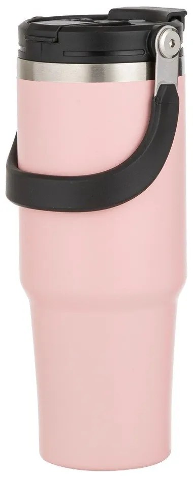 Светлорозова бутилка за пътуване бутилка от неръждаема стомана 1 l Eco – Ladelle