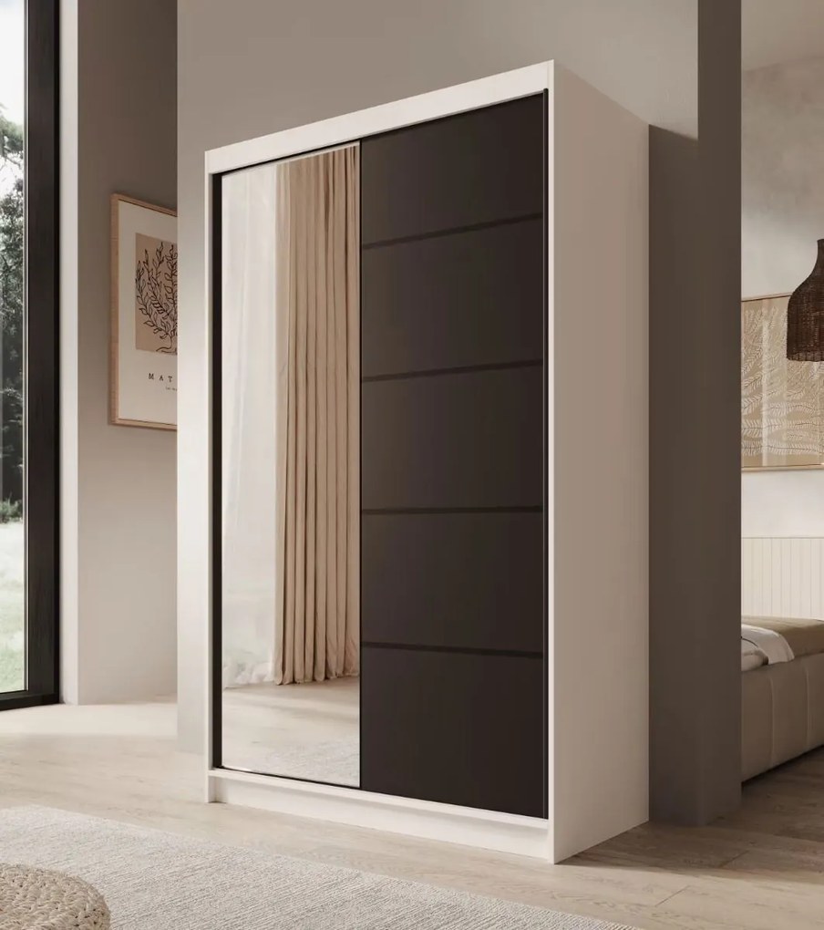 Гардероб Belfast 120 плъзгащ се-Leuko-Мауро