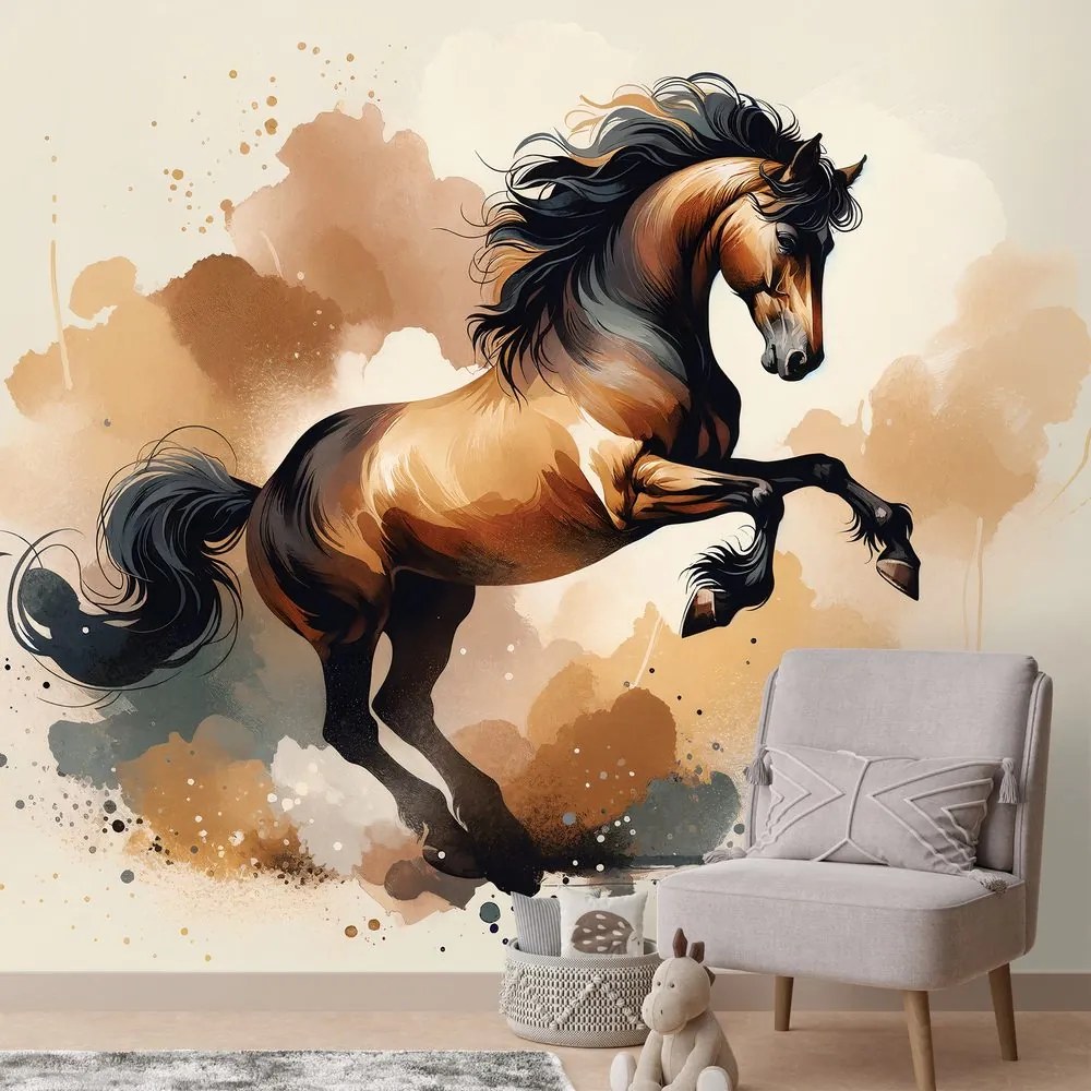 Тапет – Динамичен кафяв кон в движение