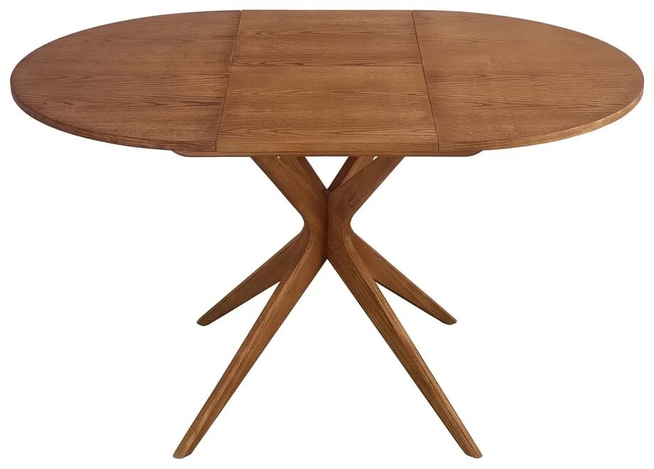 Кръгла сгъваема трапезна маса с допълнителна плоча от декор от дъб ø 90 cm Jubi – Ragaba