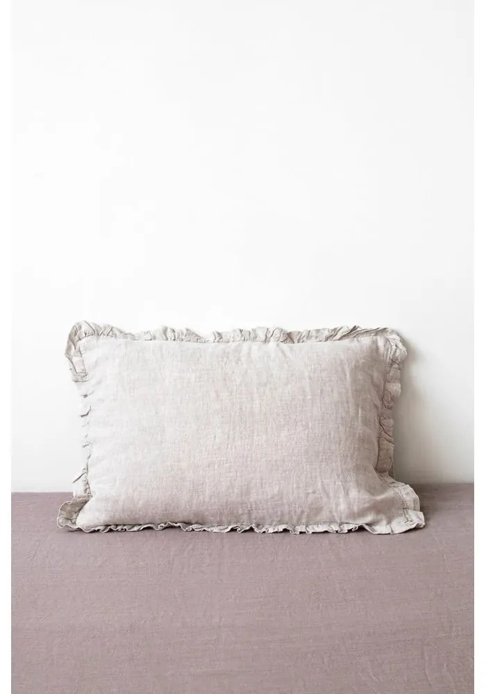 Натурална ленена калъфка за възглавница с ивици, 50 x 60 cm - Linen Tales