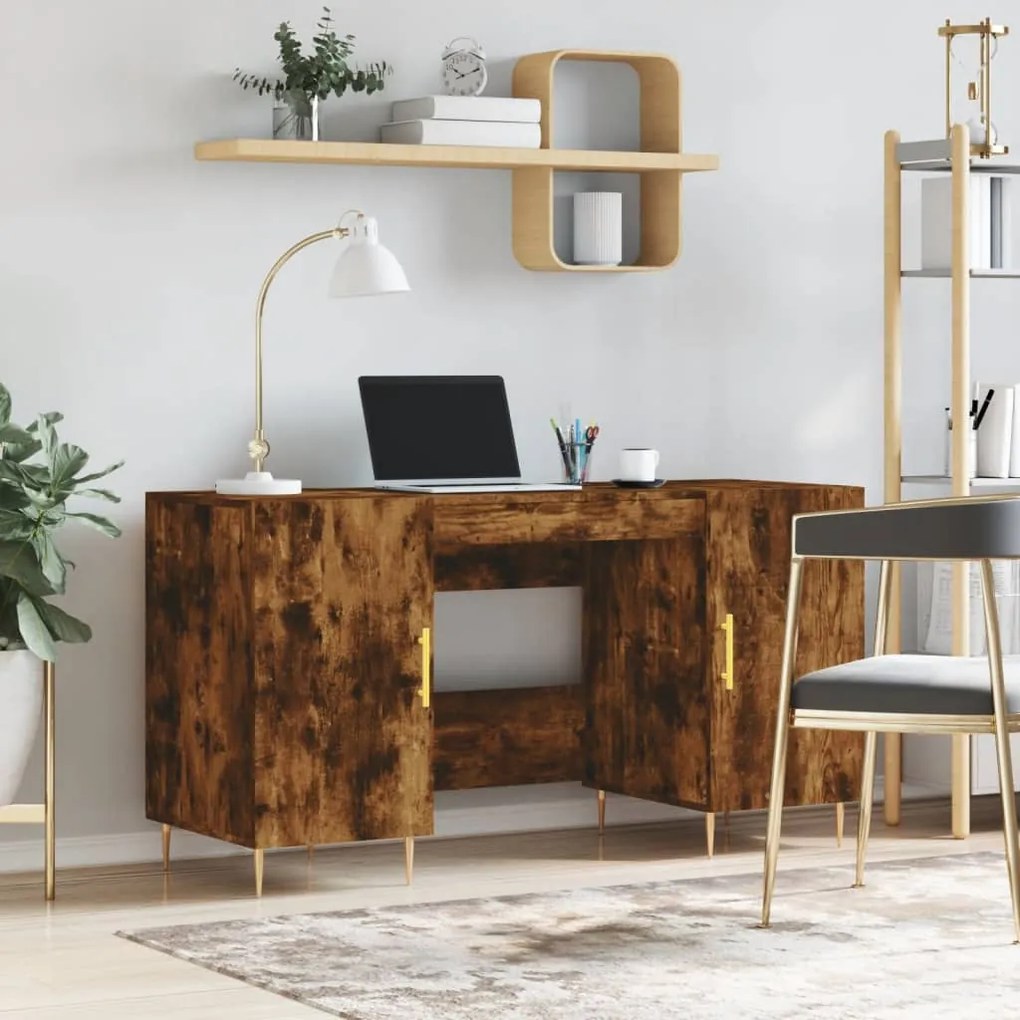 829537 vidaXL Бюро, опушен дъб, 140x50x75 см, инженерно дърво