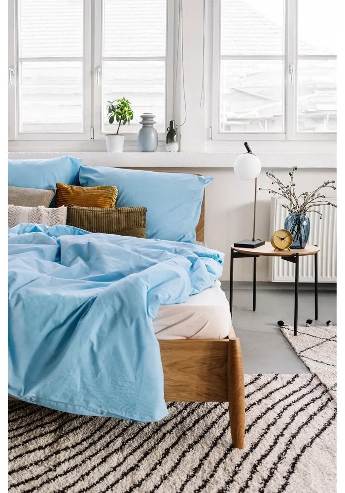 Морско синьо памучно спално бельо за двойно легло , 200 x 220 cm - Bonami Selection