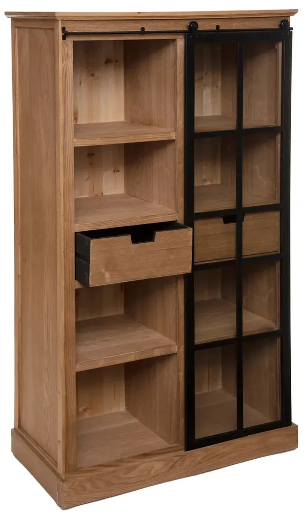 Библиотека atmosphera Danik, 80x40x150, MDF, Закалено стъкло