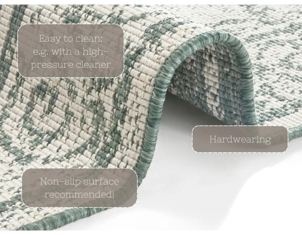 Зелен и кремав килим за открито , 80 x 150 cm Cebu - NORTHRUGS