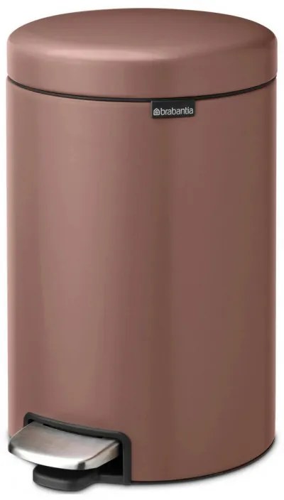 Кош за боклук с педал Brabantia NewIcon 1008845, 12 л, Плавно затваряне, Противоплъзгаща основа, Сатенено покритие, Кафяв