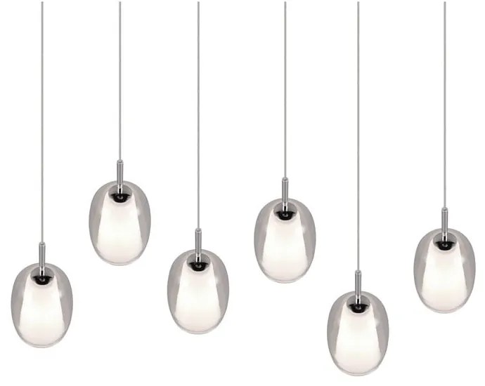 Висяща лампа със стъклен абажур в сребристо Barret - Trio Select