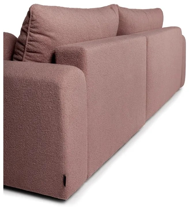 Светлорозов разтегателен ъглов диван от букле (десен ъгъл) Quinoa – Bonami Selection