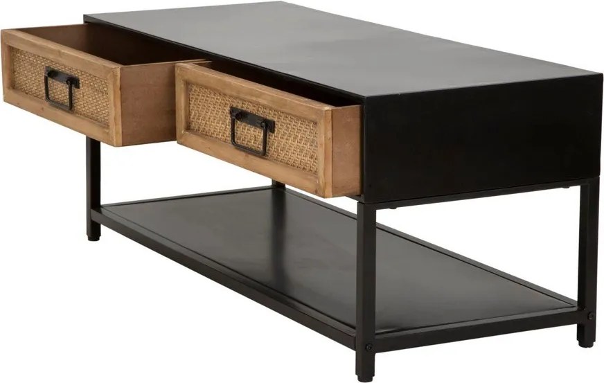 Черна/естествена метална маса за телевизор 95x38x38 cm Hanoi – Mauro Ferretti