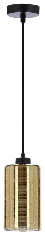 Висяща лампа със стъклен абажур в черно и златисто Cox - Candellux Lighting