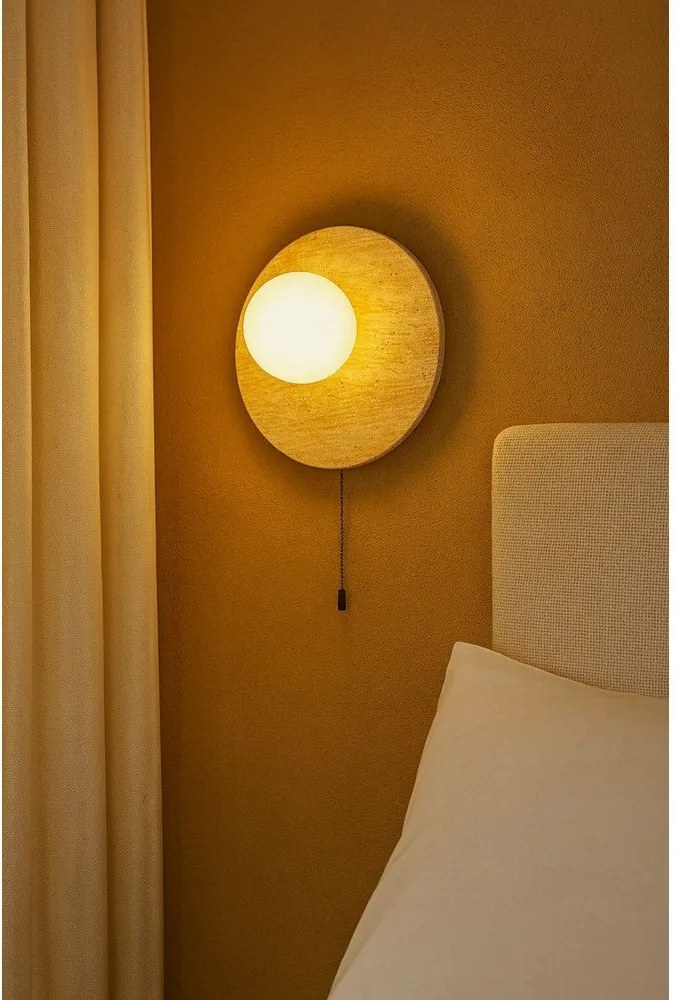 Бежова каменна стенна лампа ø 12 cm Hilde – Opviq lights