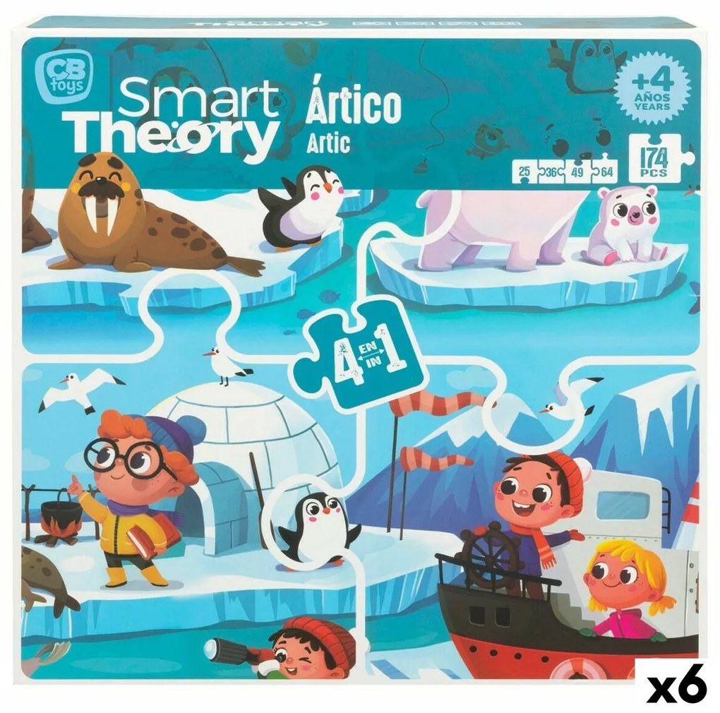 Детски Пъзел Colorbaby Artic 4 в 1 174 Части 136 x 34 cm (6 броя)