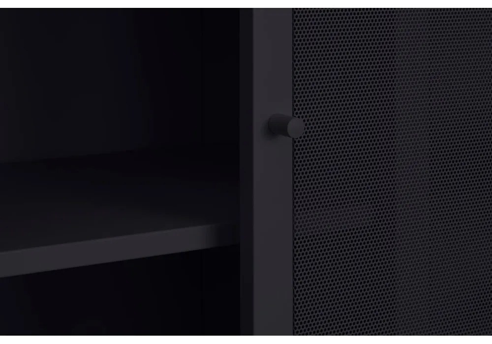 Черно метално шкафче с плъзгащи се врати 90x180x40 cm Veep – Unique Furniture